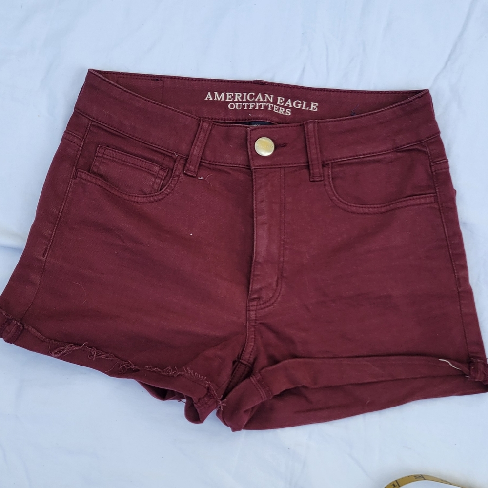 Hi rise denim shorts